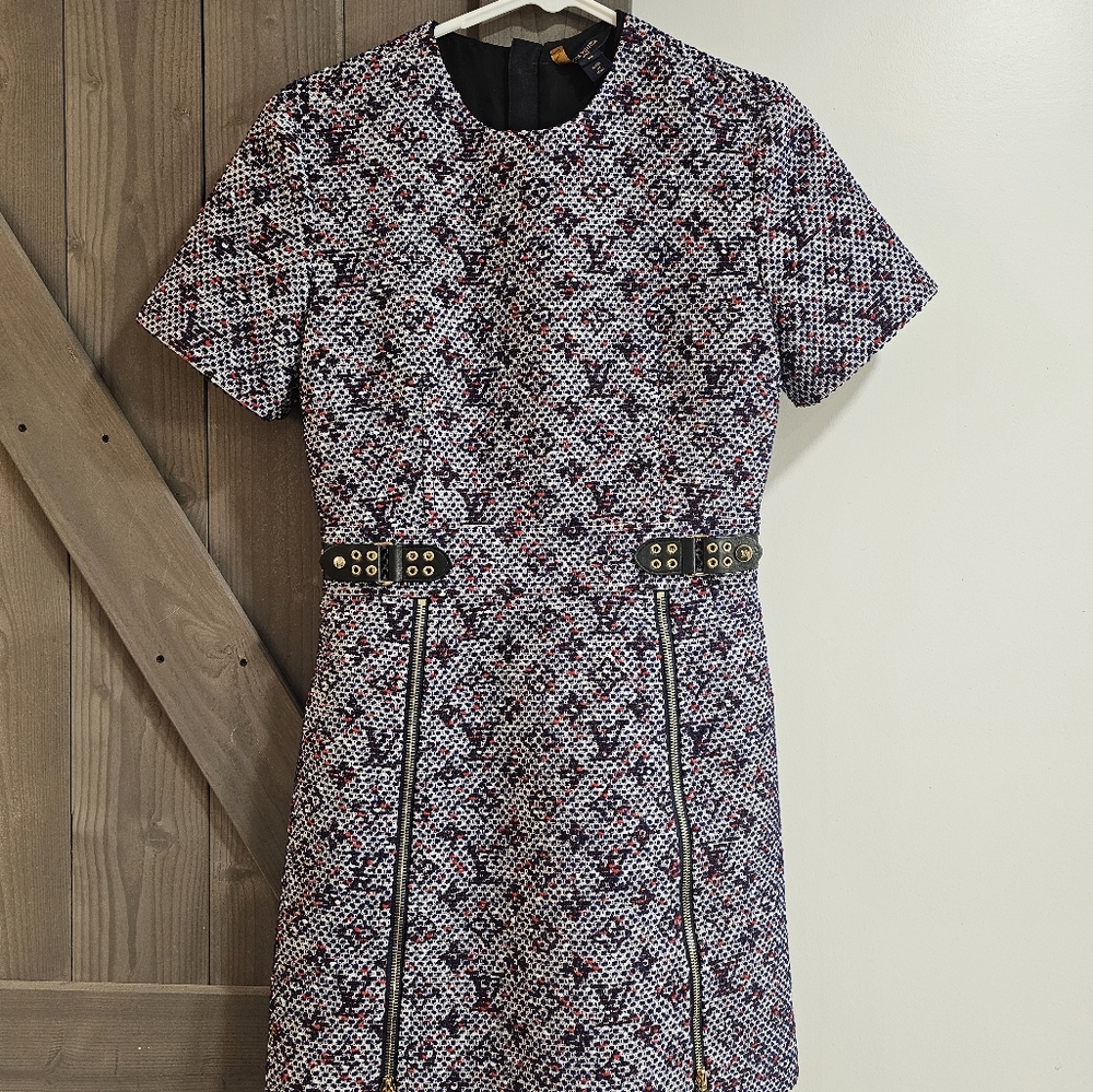 LOUIS VUITTON dress, Sz 36 (us 2 or 4) blue, violet, red, white